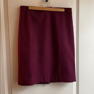 Jcrew Wool Pencil Skirt Burgundy size 2